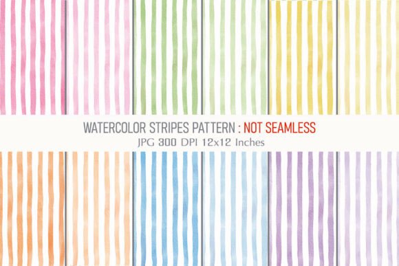 Download Watercolor Stripes Pattern Digital Paper - Pattern digital paper Collection