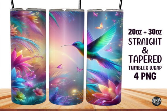Download 3D Hummingbird Tumbler Sublimation Wrap - Bird Collection