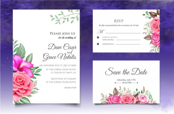 Download Hand Drawing Set Botanical Wedding Card - Botanical wedding Collection