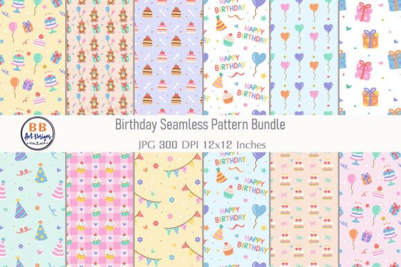 Download Happy Birthday Pattern Digital Paper - Pattern digital paper Collection