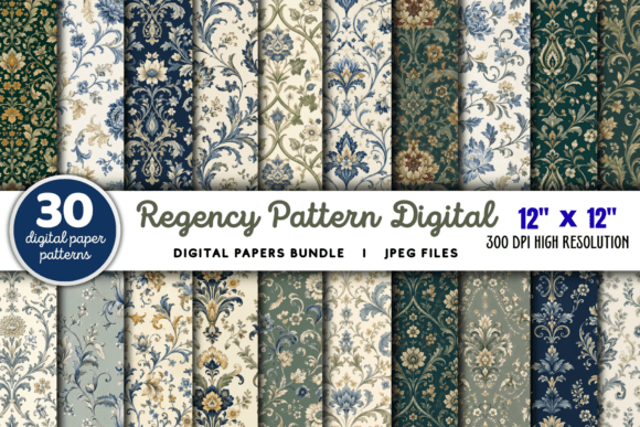 Download Regency Pattern Digital Paper Bundle - Pattern digital paper Collection