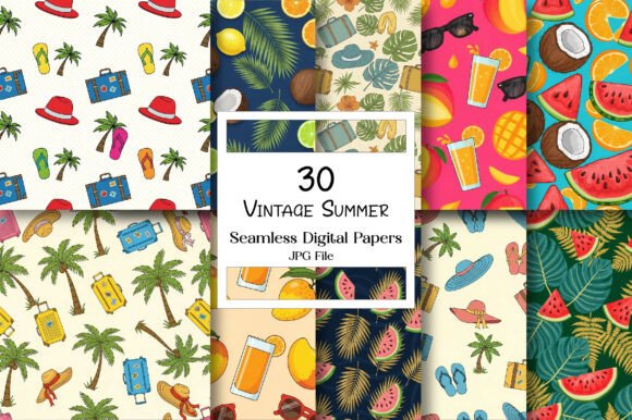 Download Vintage Summer Pattern Collection - Premium Resources