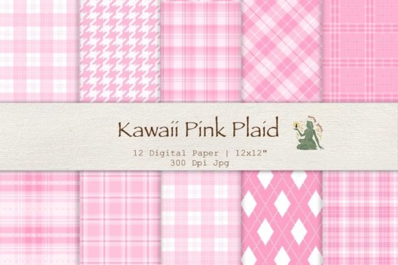 Download Kawaii Pink Plaid Pattern Digital Paper - Pattern digital paper Collection