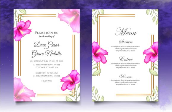 Download Hand Drawing Set Botanical Wedding Card - Botanical wedding Collection