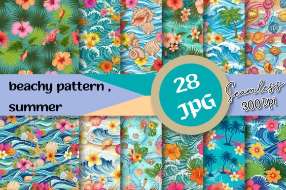 Download Beachy Seamless Pattern ,Summer Pattern - Premium Resources