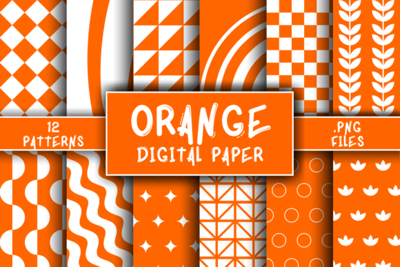 Download Orange Pattern Digital Paper - Pattern digital paper Collection