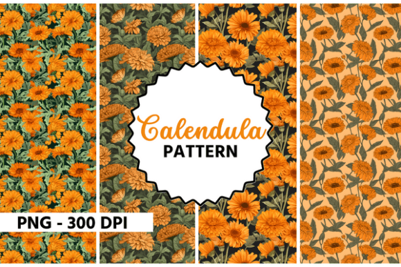 Download Calendula Flower Watercolor Pattern - Flower watercolor pattern Collection