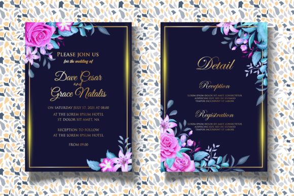 Download Hand Drawing Botanical Wedding Card Set - Premium Bundle